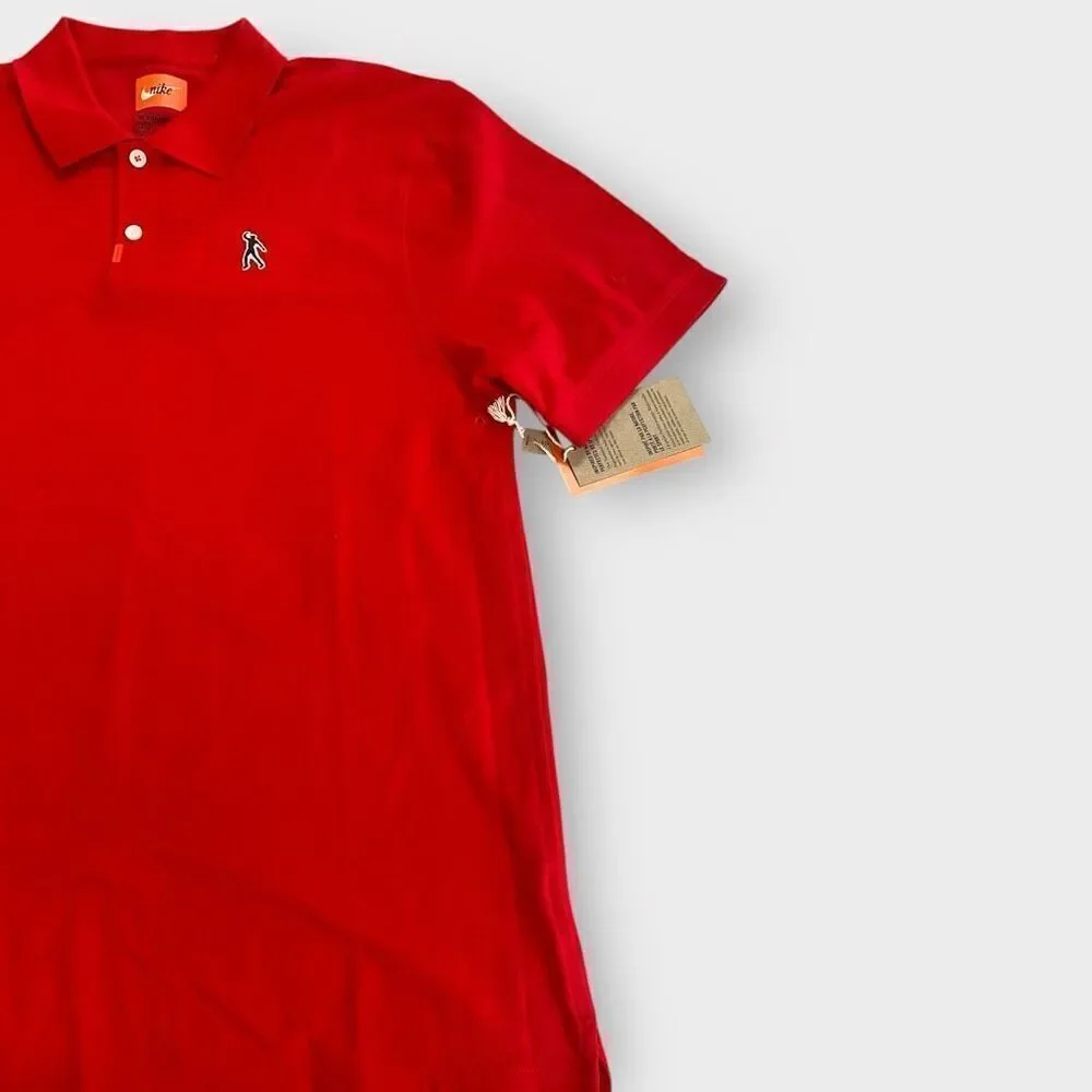 Nike Tiger Woods TW Fist Pump Golf Polo Red Masters DC0347-657 Mens size M New